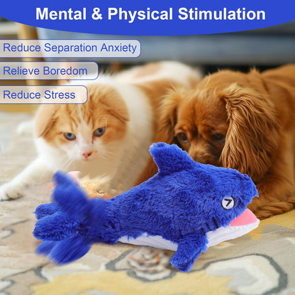 Mity rain 2 in 1 Interactive Dog Toys, Shark Dog Toy to Keep Them Busy, Plush Squeaky Dog Toys