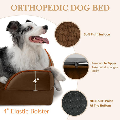 Comfort Expression Medium Dog Beds Waterproof Orthopedic Foam Dog Sofa Beds for Medium Large Dogs