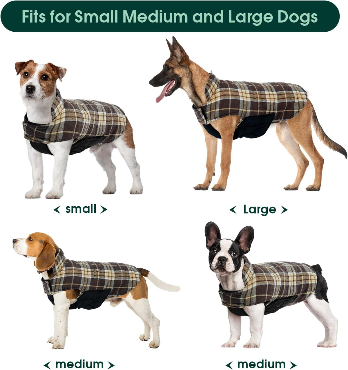 Kuoser Warm Dog Coat, Waterproof Dog Jacket for Extra Large Dogs, Adjustable Durable XXL Doggie