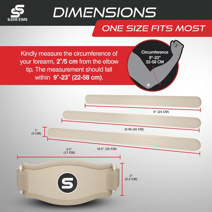 Sleeve Stars Tennis Elbow Brace for Women - Adjustable Tennis Strap, Golfers Elbow Brace for Men