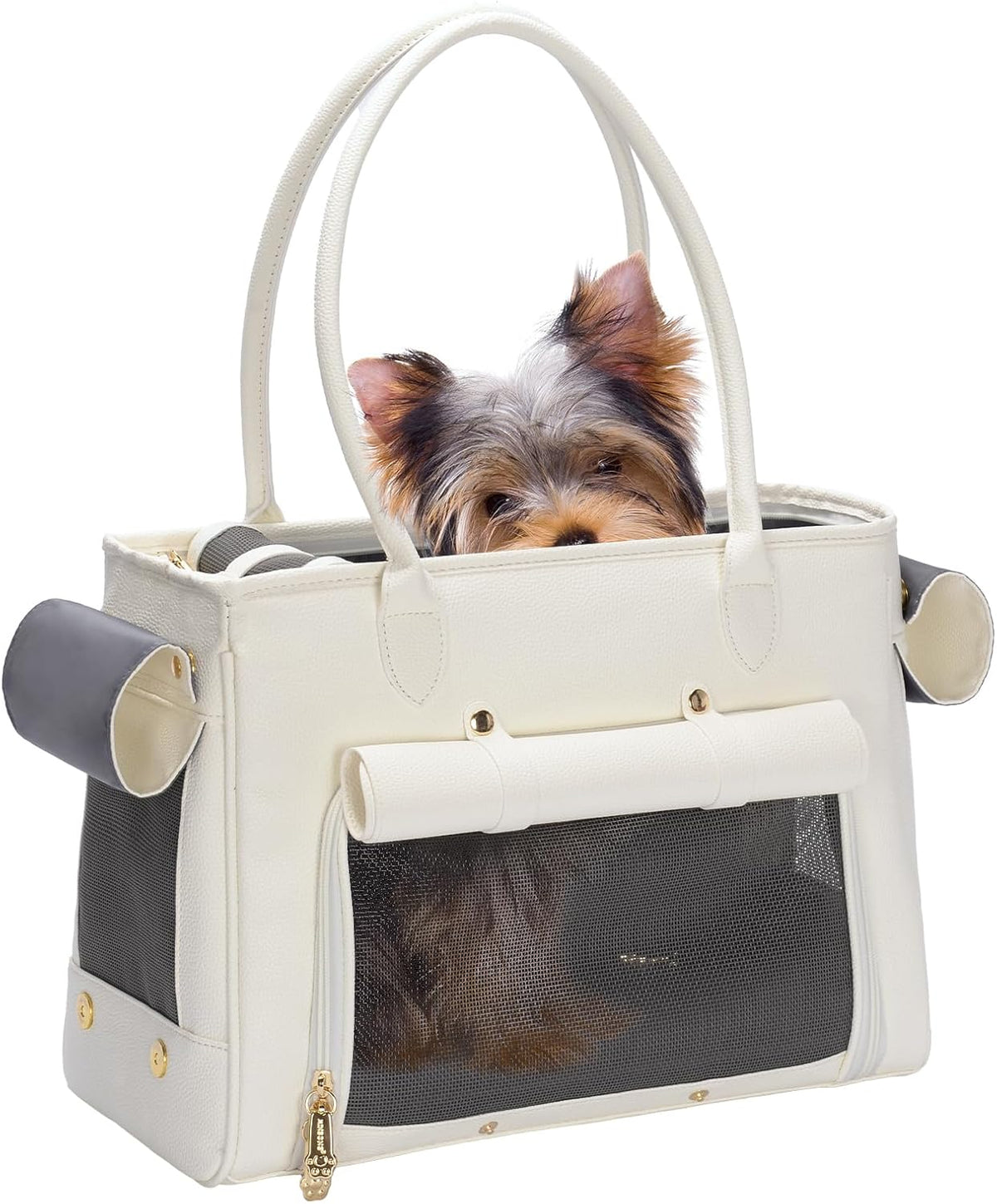 Fashion Pet Carrier Purse for Small Cat and Dog, Luxury Pu Soft-Sided Tote Bag with Large Pockets
