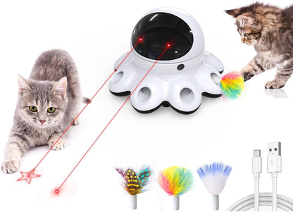 ORSDA Cat Laser Toy, 2-in-1 Interactive Automatic Motion Activated Moving 8 Holes Whack A Mole