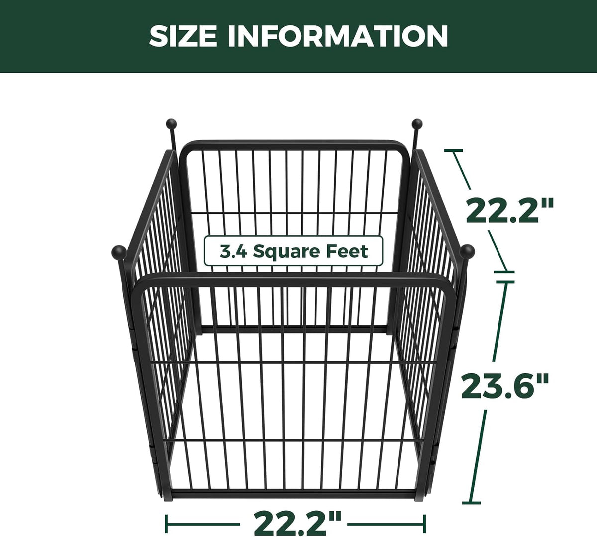 FXW Rollick Unleashed Dog Playpen for Indoor, Yard, RV Camping, 24 inch 4 Panels for Small and