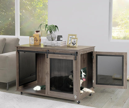 LINLUX 40 Inch Dog Crate Furniture, Wooden Heavy Duty Dog Kennel Indoor, Decorative Dog Cage Table