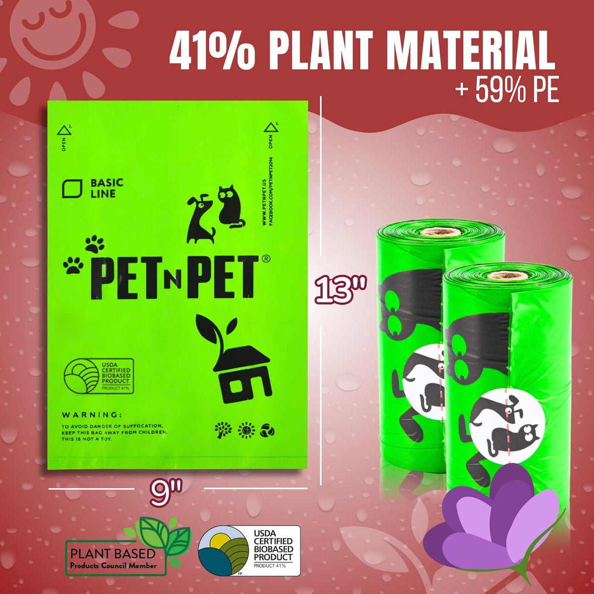 Pet N Pet Poop Bags For Dogs, Green 270 Counts Lavender Scented Dog Poop Bags Rolls, Dog Bag, Pet