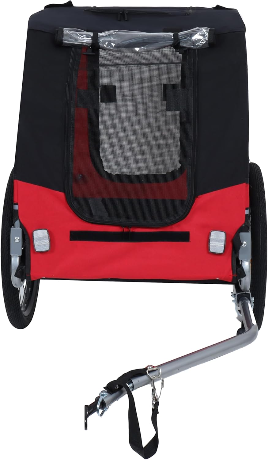 Blue-Grey Large Folding Bike Trailer for Dogs – Heavy-Duty Steel Frame, 66LB Capacity Pet Carrier