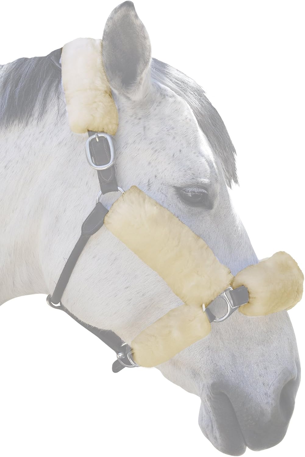 ECP Equine Comfort Products Merino Sheepskin Halter Fleece Set for Horses, 100% Natural Wool, Chafe