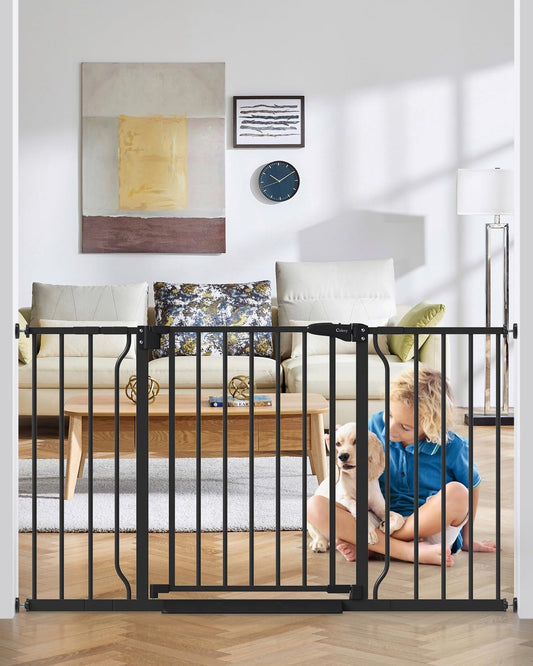 29"-51" Baby Gate for Stairs, Auto Close Stroller Friendly Dog Gate Indoor for Doorways, Pressure