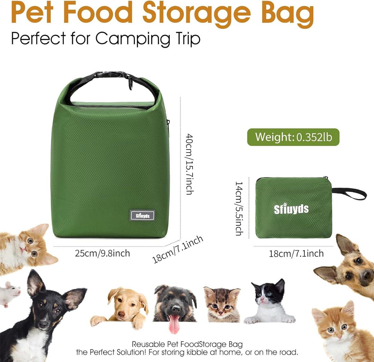 Dog Food Travel Bag,Pet Food Container 20 lb w/2PCS Collapsible Dog Travel Bowls and Zipper Side