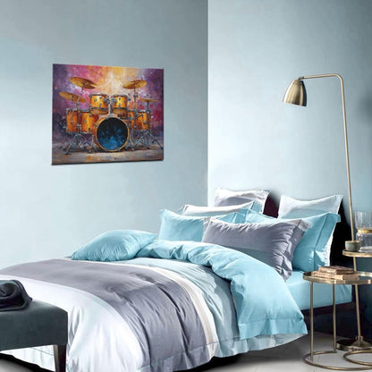 Music Wall Art Graffiti Musical Instruments Canvas Wall Decor Drum Pictures Painting Print Artwork
