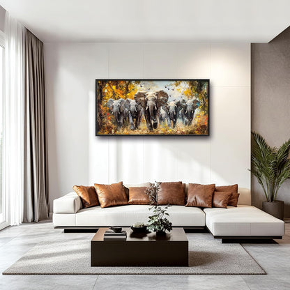 Extra Large Elephant Framed Wall Art for Living Room,Oversized Elephants Wild Animal Pictures Wall