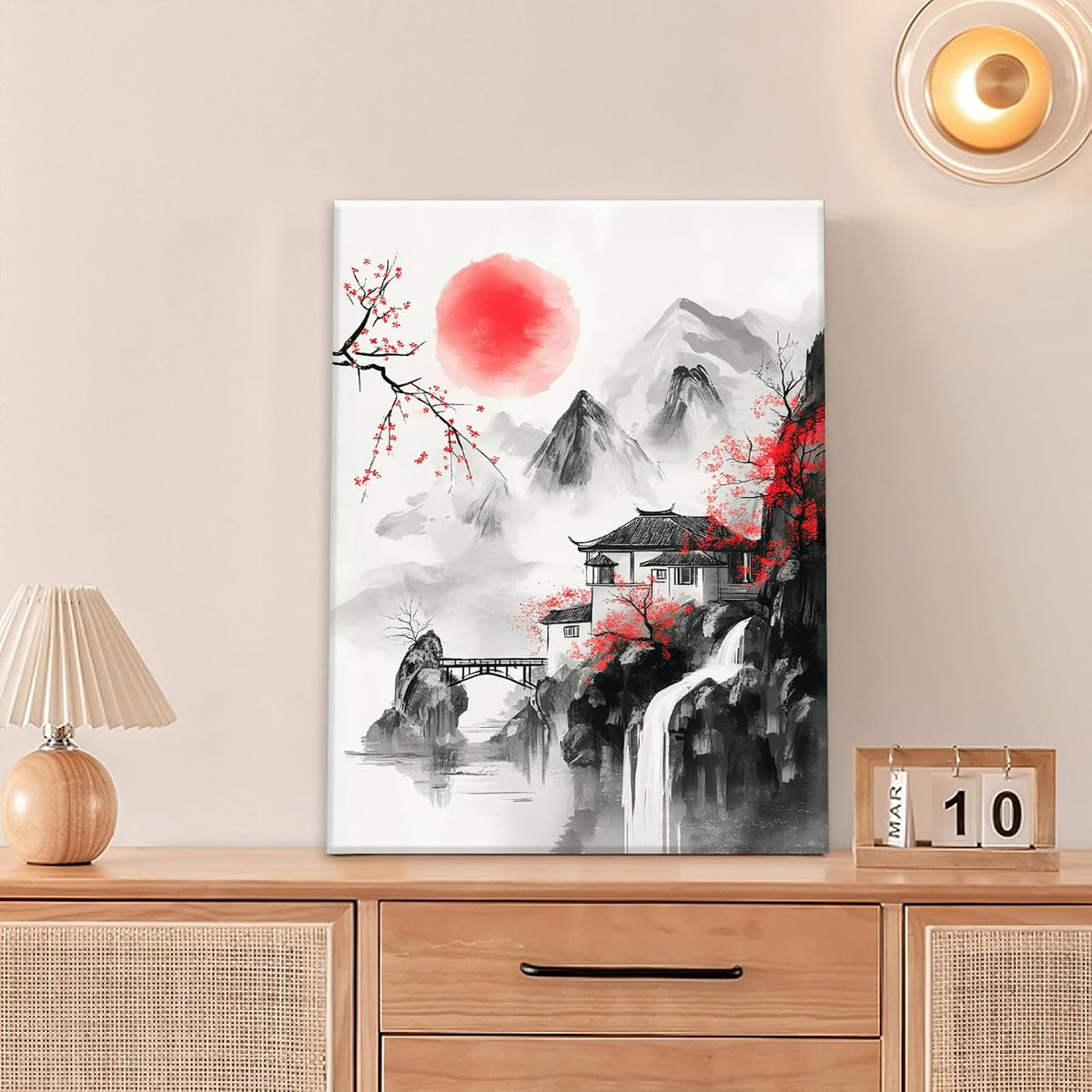 Japanese Wall Art Canvas Asian Nature Wall Decor Prints Framed Painting Mountain Landscape Pictures