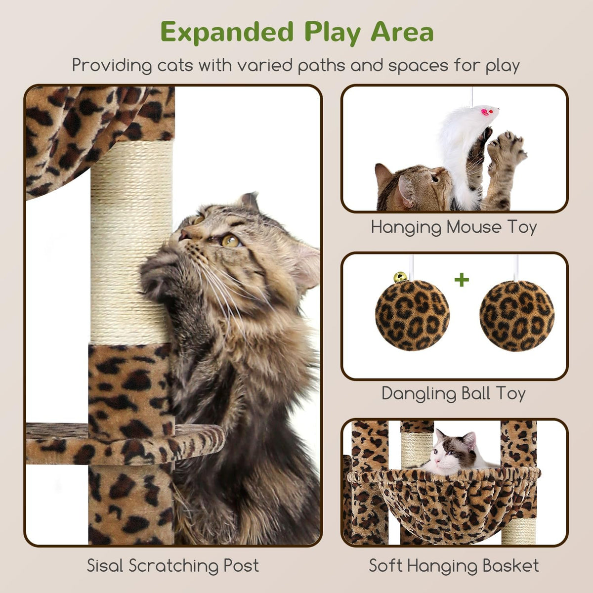 Globlazer Giant Cat Tree, 83 inch Cat Tree for Indoor Cats Large Adult, XXL Cat Tower with 9