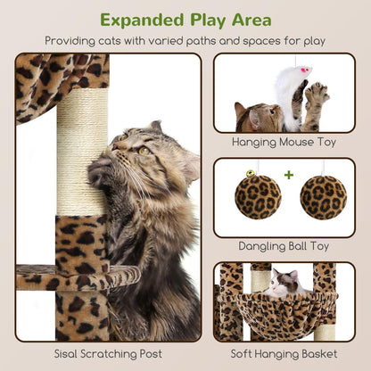 Globlazer Giant Cat Tree, 83 inch Cat Tree for Indoor Cats Large Adult, XXL Cat Tower with 9