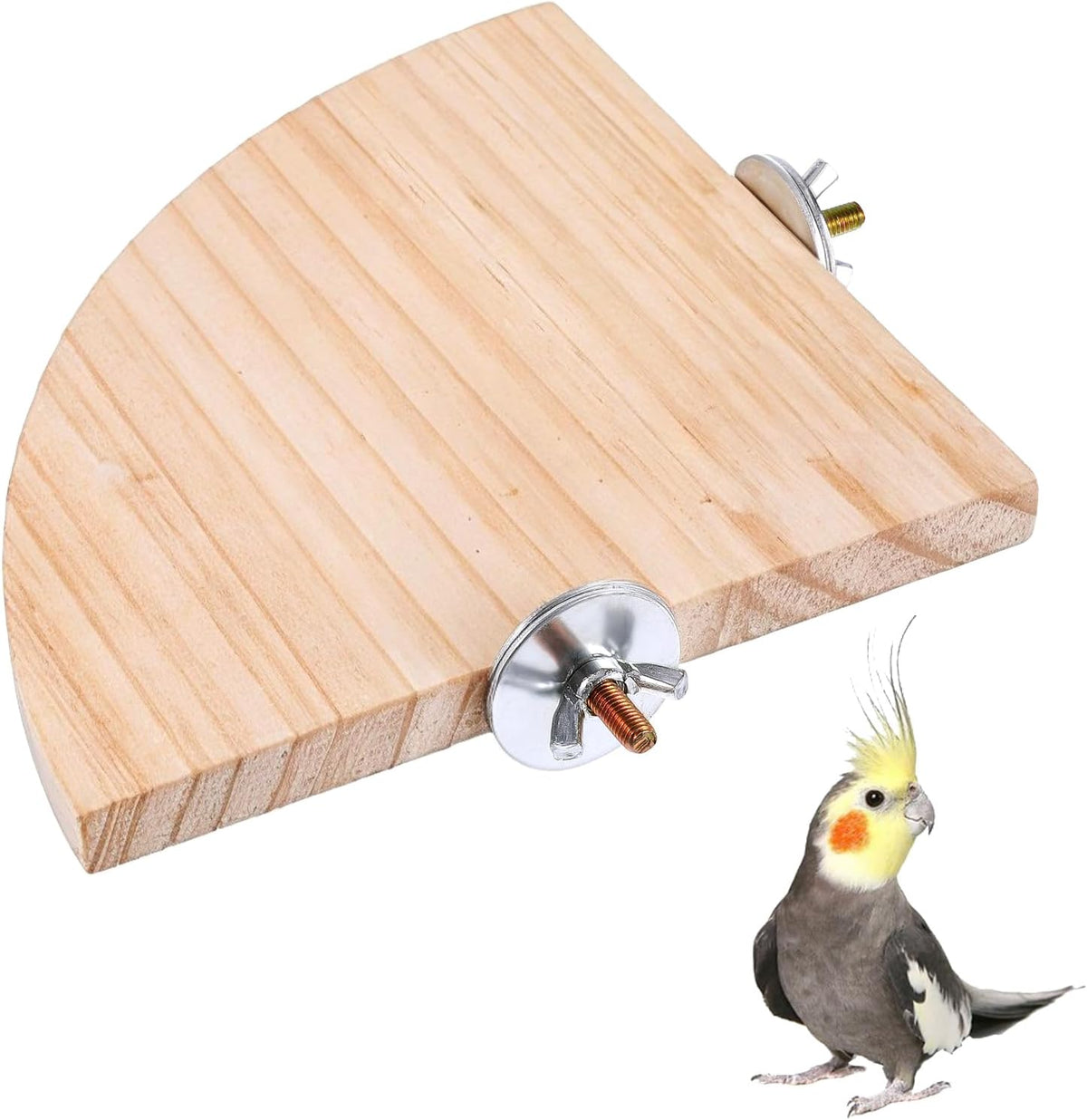 Bird Perch Platform Stand Wooden Parrot Perch Corner 5.9 Inches Fan Shape Playground Cage