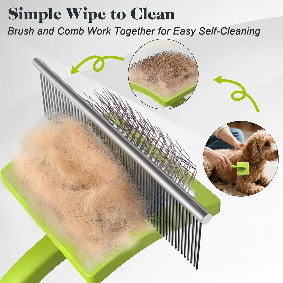 2PCS Slicker Brush for Dogs & Pet Comb,Professional Dog Grooming Brush