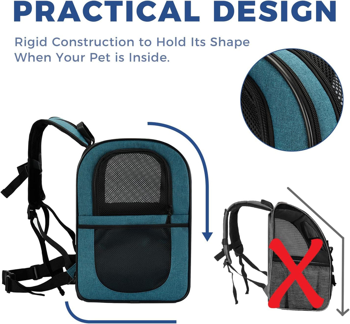 Apollo Walker Dog & Cat Carrier Backpack for 4-15lb Pets - Ventilated Safe Design with Padded Back