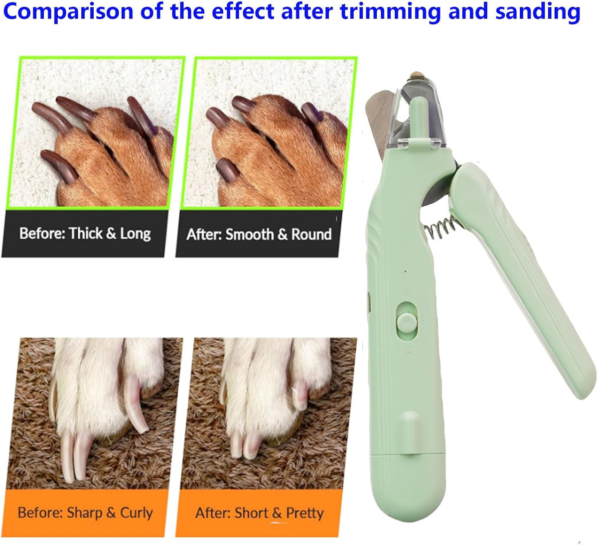 2 In 1 Pet Nail Clipper and Grinder, Professional Electric Rechargeable Pet Nail Fast Trimmer