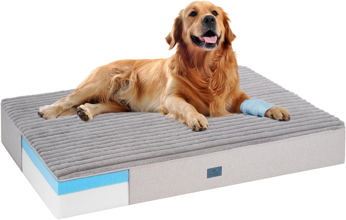 Veehoo Orthopedic Memory Foam Dog Bed, 7 Inch Thick Extra Large Dog Bed XL for Senior Dogs with