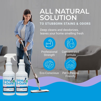 KINZUA ENVIRONMENTAL Urine B-Gone, Professional Enzyme Odor Eliminator & Pet Stain Remover, Human