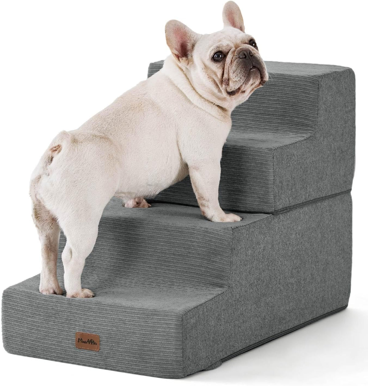 Made4Pets Dog Steps for Bed, Extra Wide Dog Stairs for High Bed Couch Sofa, 35D Foam Pet Steps for