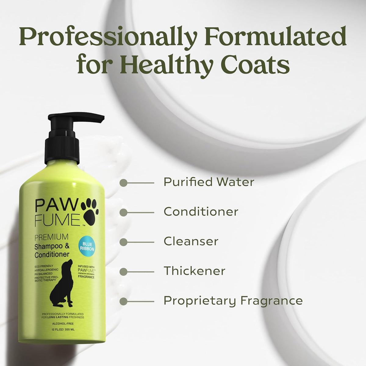 PAWFUME Dog Shampoo and Conditioner, Blue Ribbon, 2-Pack – Nourish & Detangle for a Silky Soft Coat