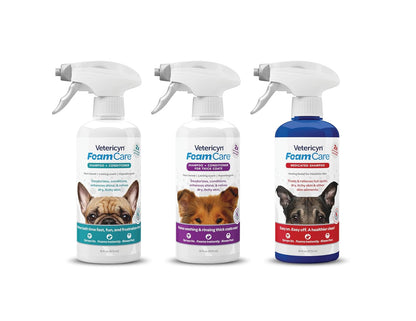 Vetericyn FoamCare Dog Shampoo and Conditioner - Instant Foaming, Spray-On Hypoallergenic Shampoo