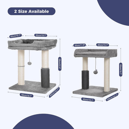 Cat Tree Tower for Large Cats Cat Scratching Post with 20x15.7”Wide Top Bed, Self Groomer, Thick