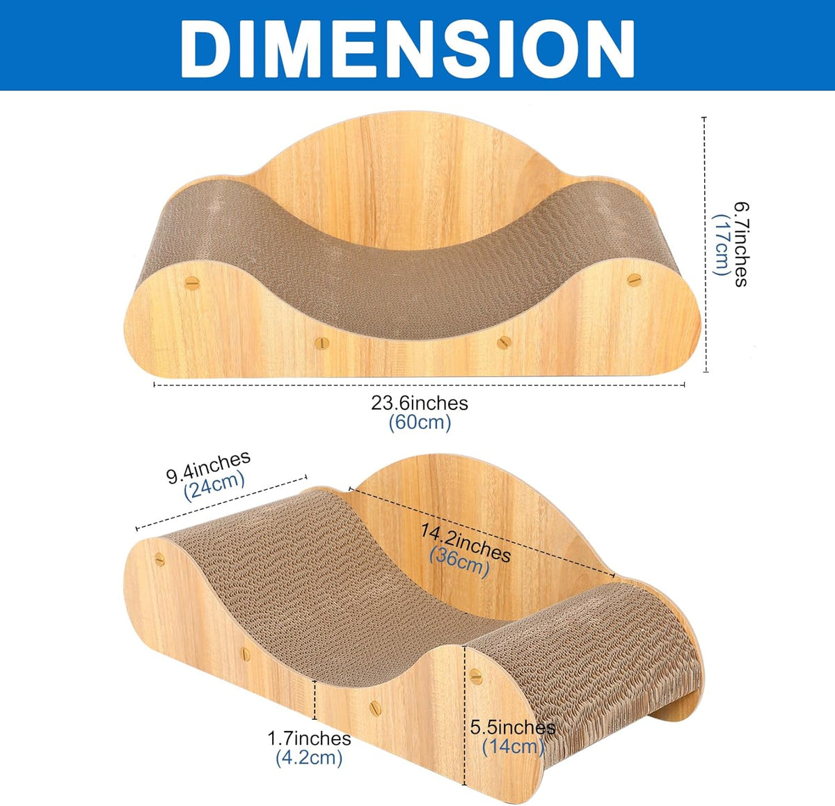 Cat Scratcher Cardboard, Scratching Pad House Bed Furniture Protector, Infinity Shape, Curved