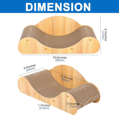 Cat Scratcher Cardboard, Scratching Pad House Bed Furniture Protector, Infinity Shape, Curved