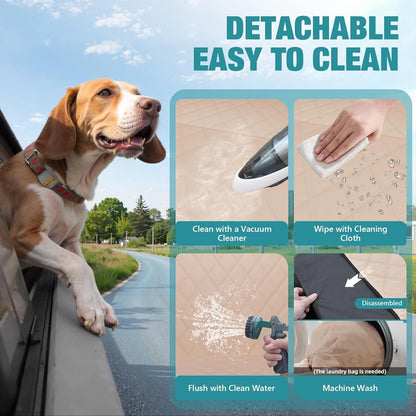 Waterproof Dog Car Seat Cover for Back Seat – Heavy Duty Back Seat Extender for Dogs with Hard