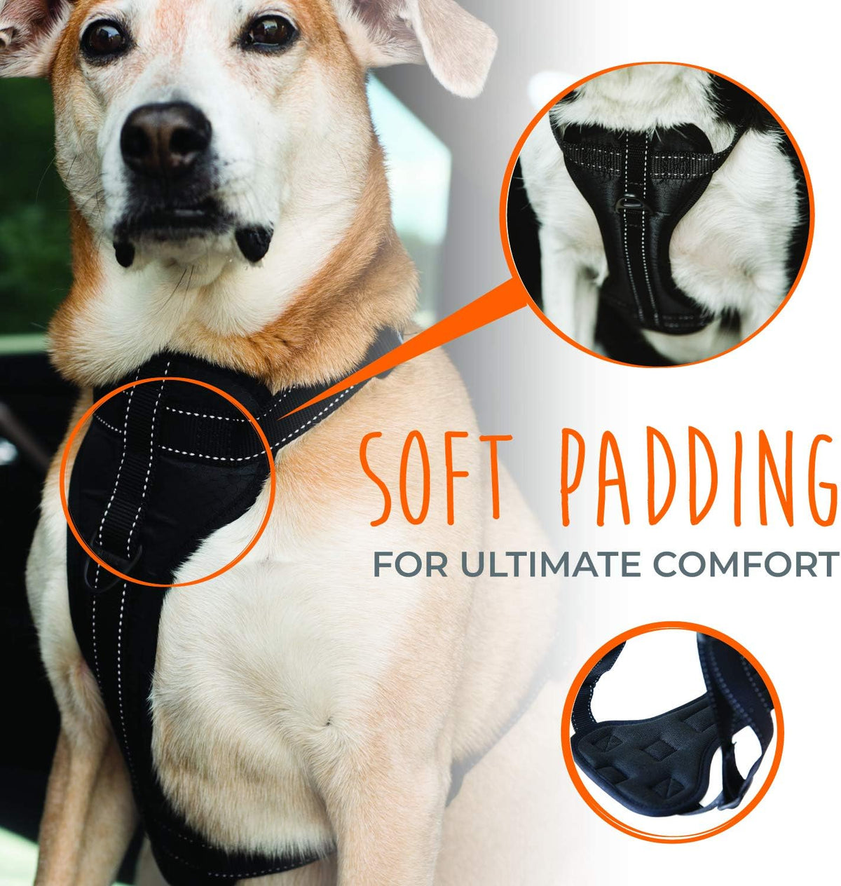 Mighty Paw Dog Car Harness - Vehicle Safety Gear - 2 Leash Attachment - Adjustable Straps
