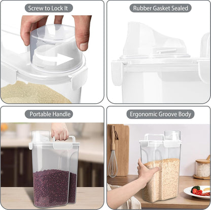 Rice Container, Airtight Rice Storage Container 10lb, Cereal Containers Storage, BPA Free Food