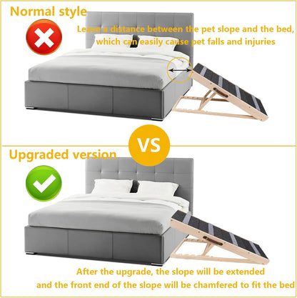 Upgrade 2-in-1 Pet Ramp Dog Stair,Folding Pet Stairs,Portable Dog Ramp for Small&Large Old Animals