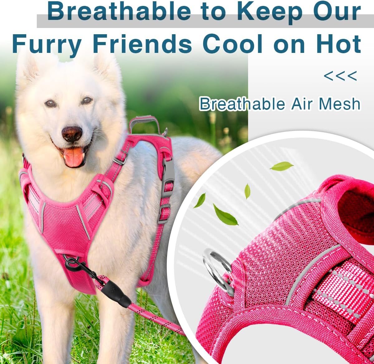 BARKBAY Dog Harness No Pull with ID Tag Pocket - Heavy Duty, Reflective, Easy Control for Large