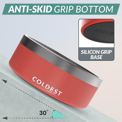 Coldest Dog Bowl - Anti Rust Metal, Non Slip, 3 Layers Insulated Stainless Steel Dog Bowls - Spill