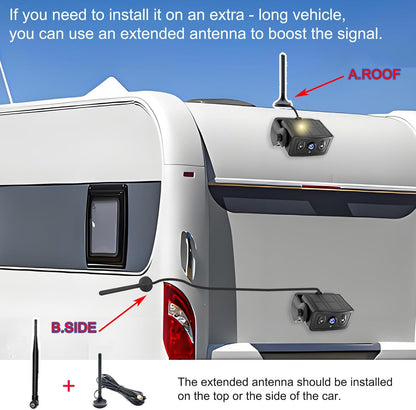 Wireless Backup Camera for Trucks & RVs, Solar - Powered - Magnetic, Portable, No - Drill, No