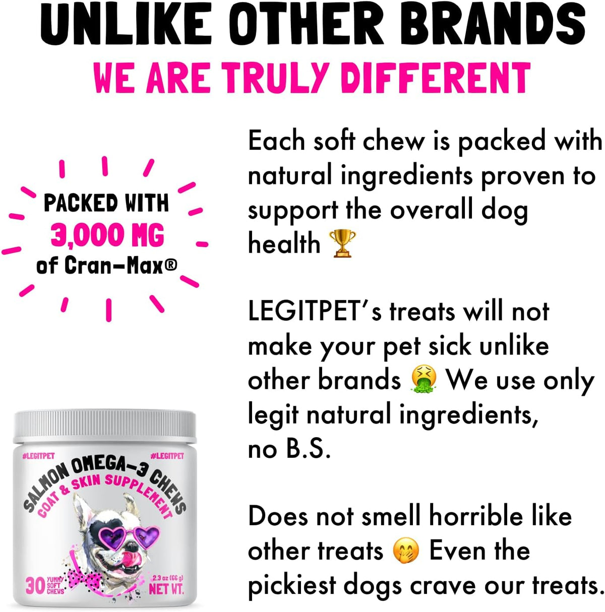 Omega 3 Alaskan Salmon Oil Treats for Dogs 30 Fish Oil Chew Supplement Skin and Coat Allergy and