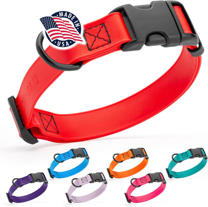 Dogline Biothane Waterproof Dog Collar with Quick Release Buckle Strong Coated Nylon Webbing with
