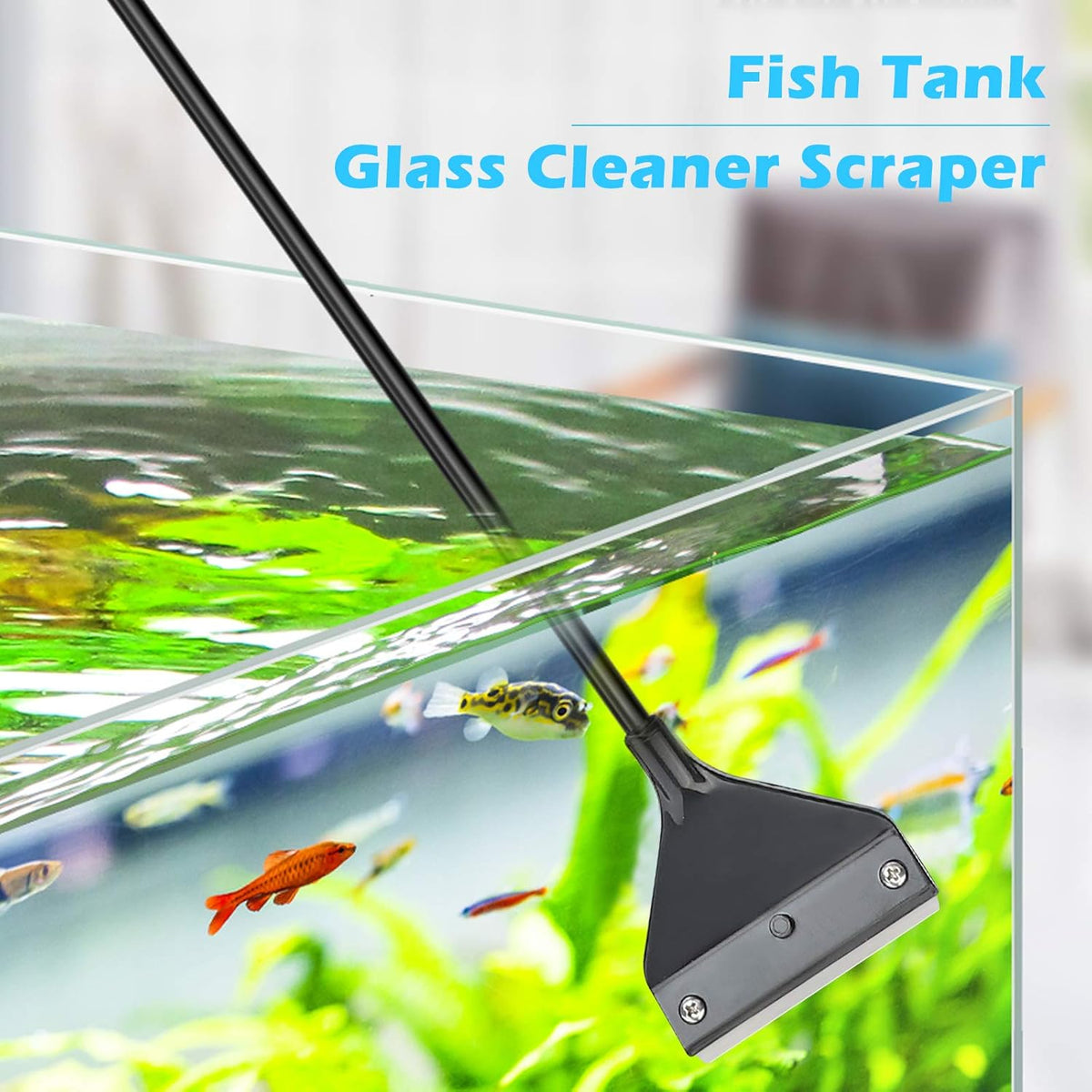 Algae Scraper for Glass Aquariums, Fish Tank Cleaner, Aquarium Algae Scrapers with 10 Stainless