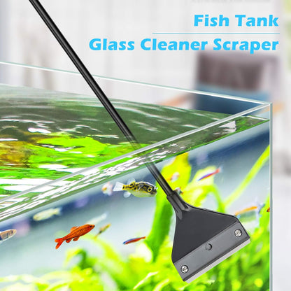 Algae Scraper for Glass Aquariums, Fish Tank Cleaner, Aquarium Algae Scrapers with 10 Stainless