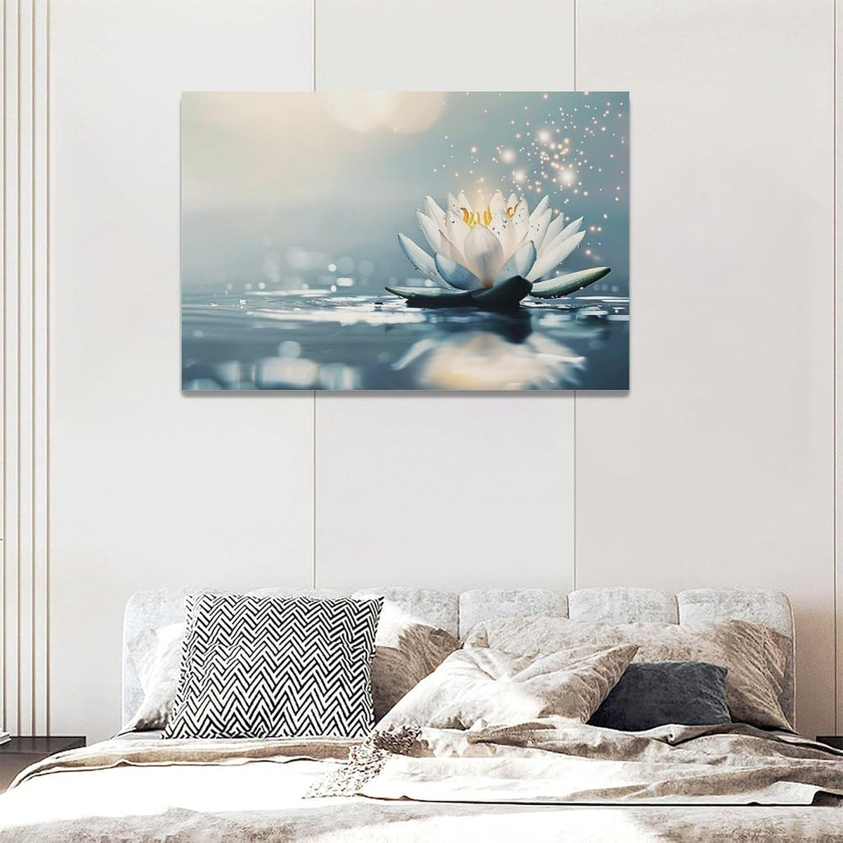 Bathroom Lotus Wall Art Floral Pictures Zen Meditation Wall Decor Yoga Spa Spiritual Canvas Print