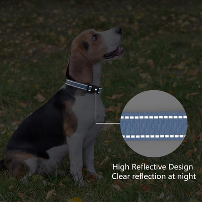 Reflective Dog Collar Padded with Soft Neoprene Breathable Quick Release Basic Dog Collars for