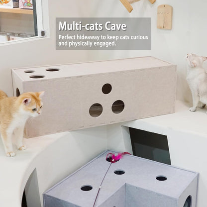 PETKARAY Cat Tunnel, Original Cat Hideaway Cave for Indoor Cats, Large Kitten Play Tubes and