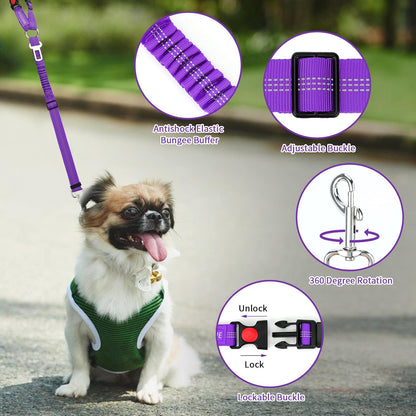 BWOGUE Pet Dog Cat Seat Belt Reflective Car Dog Headrest Restraint Leash Elastic Buffer Bungee