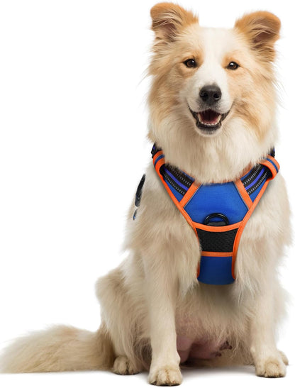 rabbitgoo Dog Harness No Pull with 2 Leash Clips, Adjustable Soft Padded, Reflective Oxford No