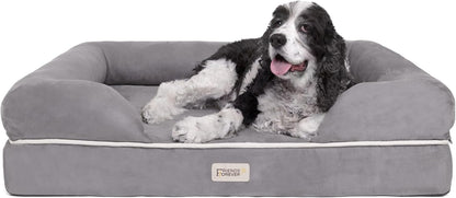 Friends Forever Large Dog Bed, Orthopedic Pet Sofa Memory Foam Mattress, Calming Dog Couch, Wall