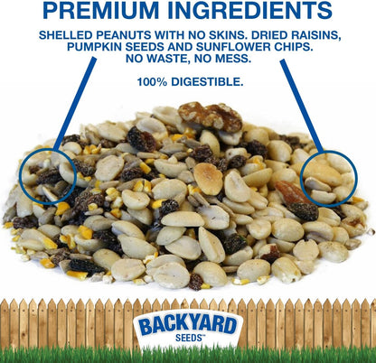 Backyard Seeds Woodpecker No Waste Mix Shelled Peanuts Mixed Bird Seed with Sunflower Chips