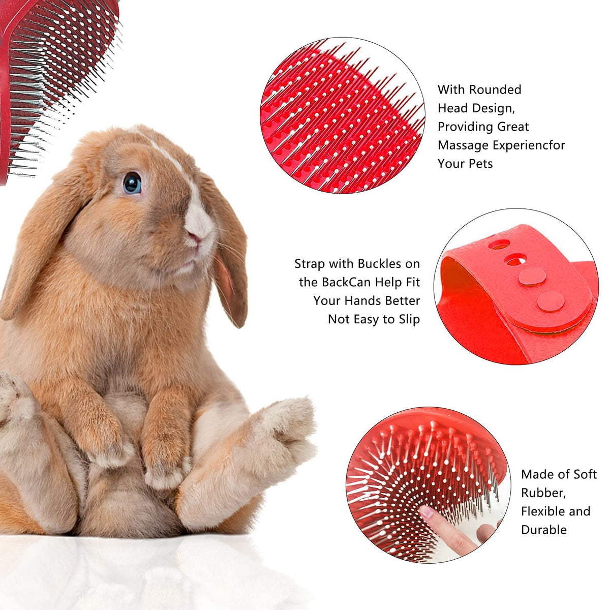 7-Piece Small Pet Grooming Kit: Brush, Nail Clippers, Hair Remover, Shampoo Brush with Hand Strap