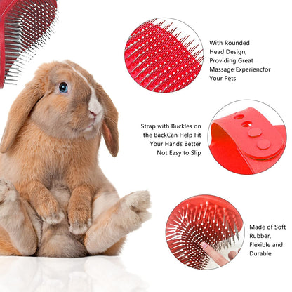 7-Piece Small Pet Grooming Kit: Brush, Nail Clippers, Hair Remover, Shampoo Brush with Hand Strap